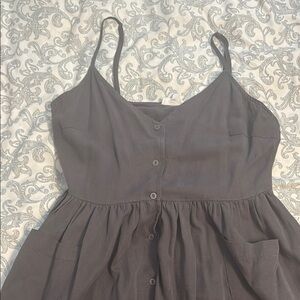 Chic Charcoal Button-Down Dress